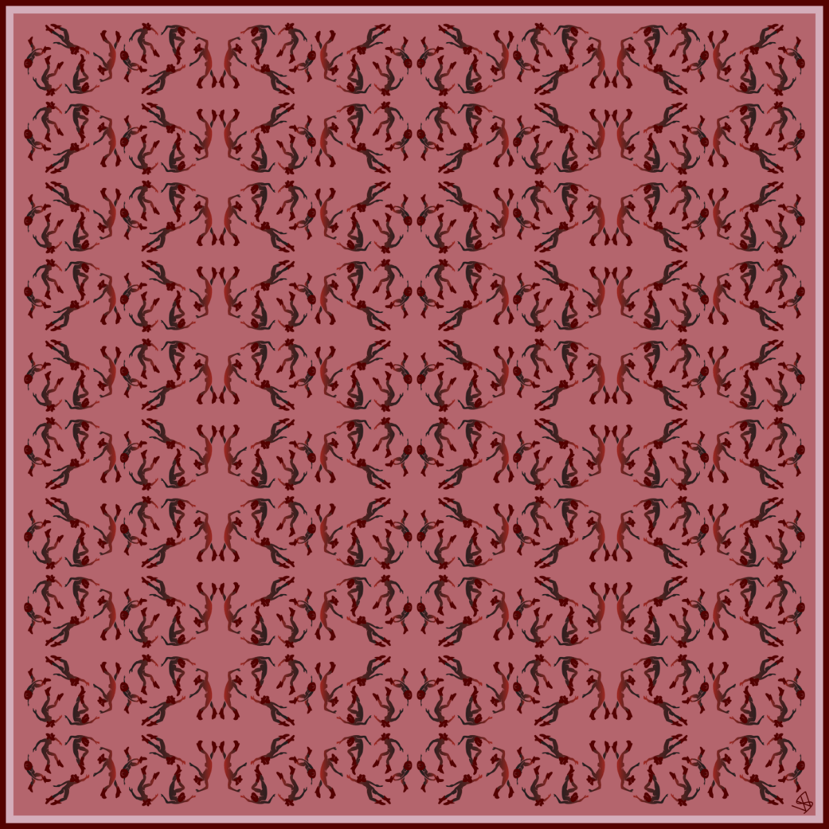 The Two-Step — Large Silk Scarf (Wine)